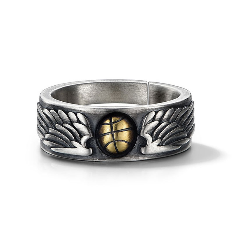 Basketball Wedding Ring in Sterling Silver (image for) Basketball Wedding Ring in Sterling Silver